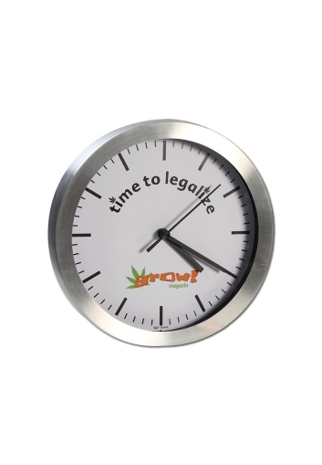 Wall Clock silver "GROW"